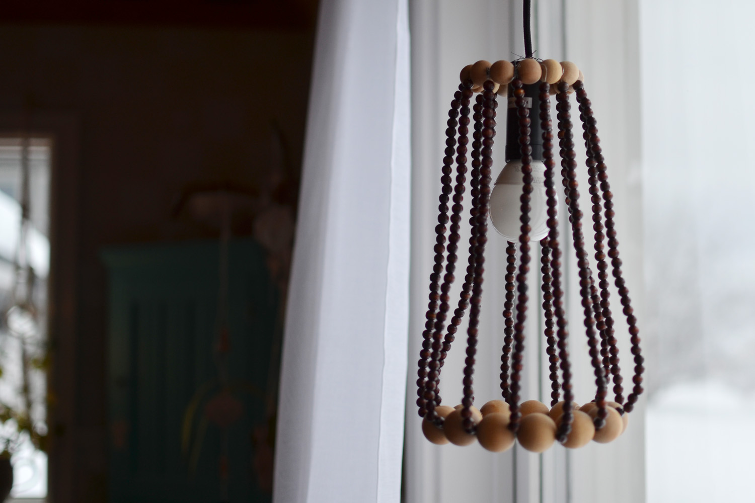 DIY Lampskärm träkulor